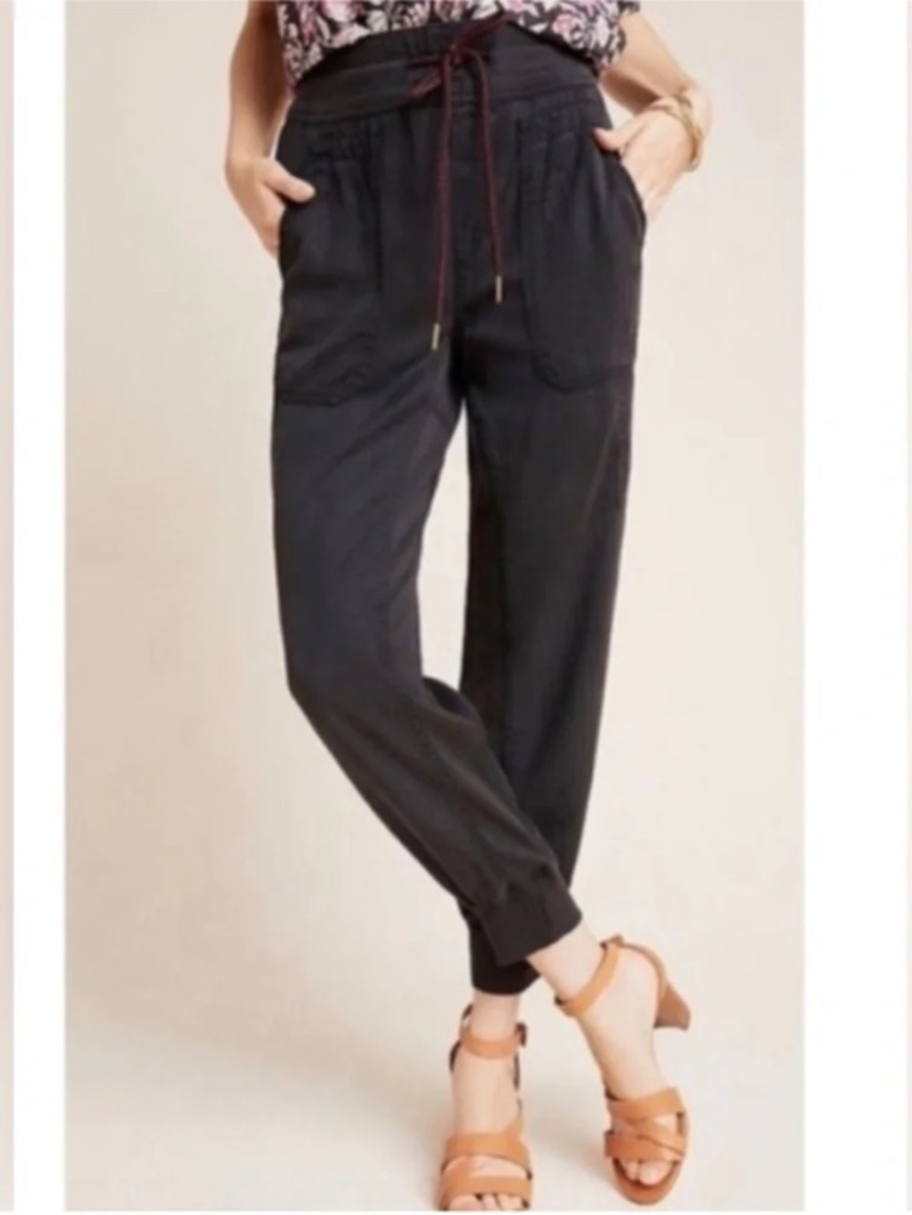 Anthropologie The Nomad Joggers Dark Gray Pull On High
Rise Lyocell Size XL.
